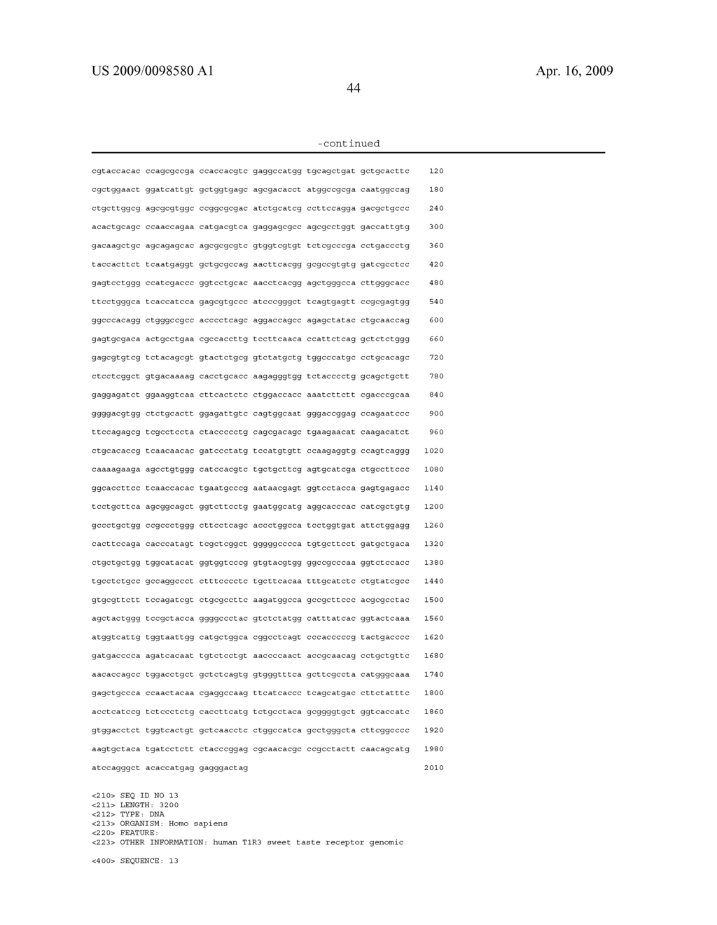 MAMMALIAN SWEET TASTE RECEPTORS - diagram, schematic, and image 55