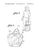 Shopping cart engageable tote bag diagram and image