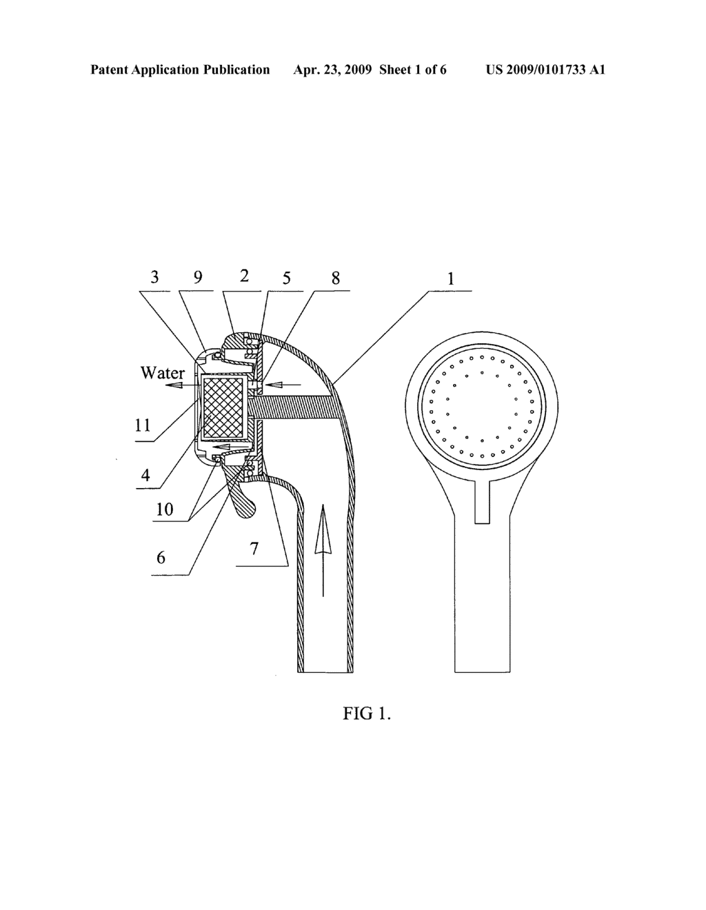 Controlled dispensing hand shower - diagram, schematic, and image 02