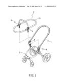 Baby stroller with portable cradle diagram and image