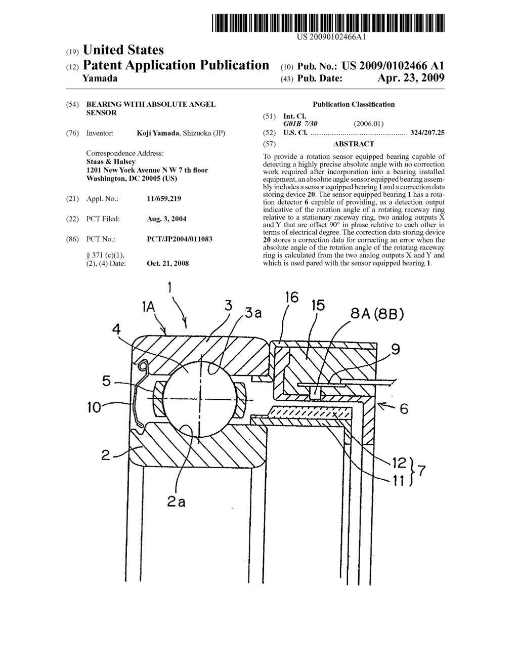 Bearing with absolute angel sensor - diagram, schematic, and image 01