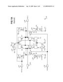 Sense-amplifying circuit having two amplification stages diagram and image