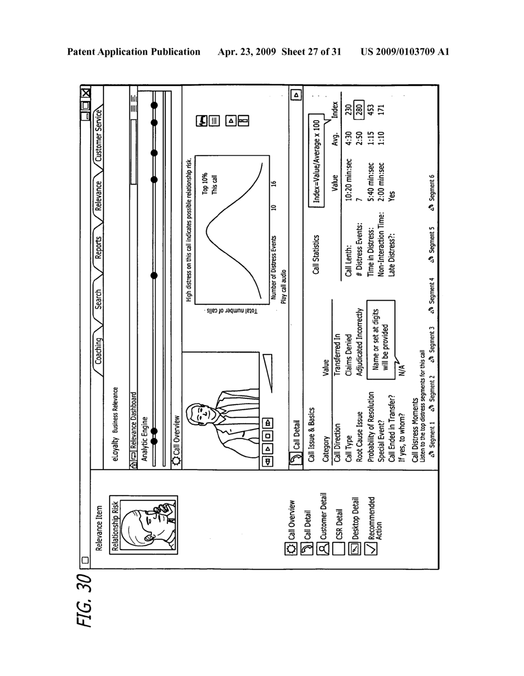 Methods and systems for determining and displaying business relevance of telephonic communications between customers and a contact center - diagram, schematic, and image 28