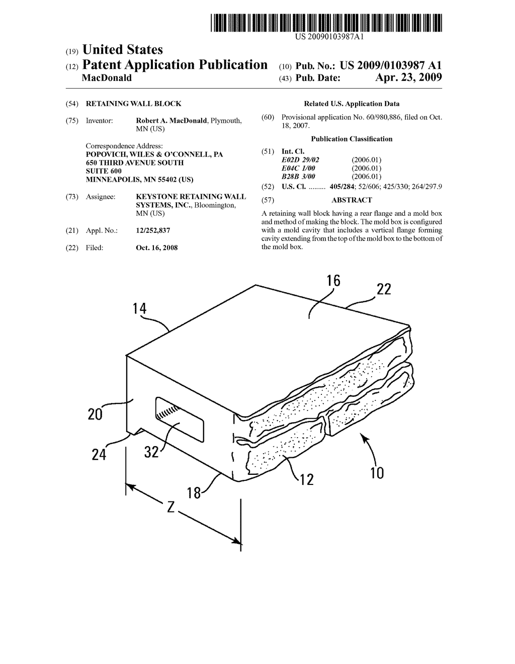 RETAINING WALL BLOCK - diagram, schematic, and image 01