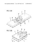 Connecting device, and small electronic apparatus and folding portable terminal apparatus having the same diagram and image