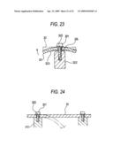 Connecting device, and small electronic apparatus and folding portable terminal apparatus having the same diagram and image