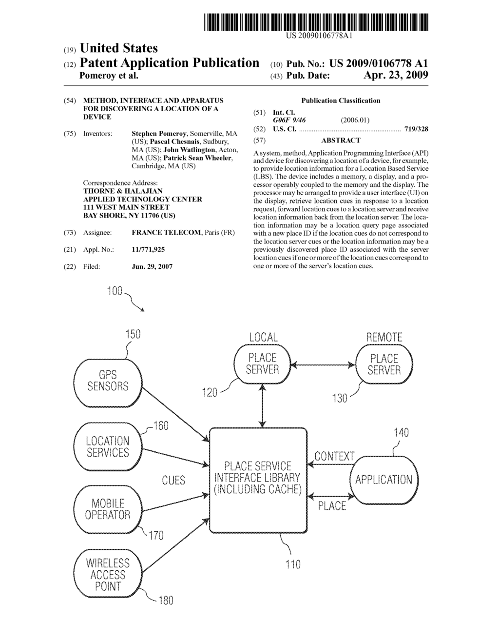 METHOD, INTERFACE AND APPARATUS FOR DISCOVERING A LOCATION OF A DEVICE - diagram, schematic, and image 01