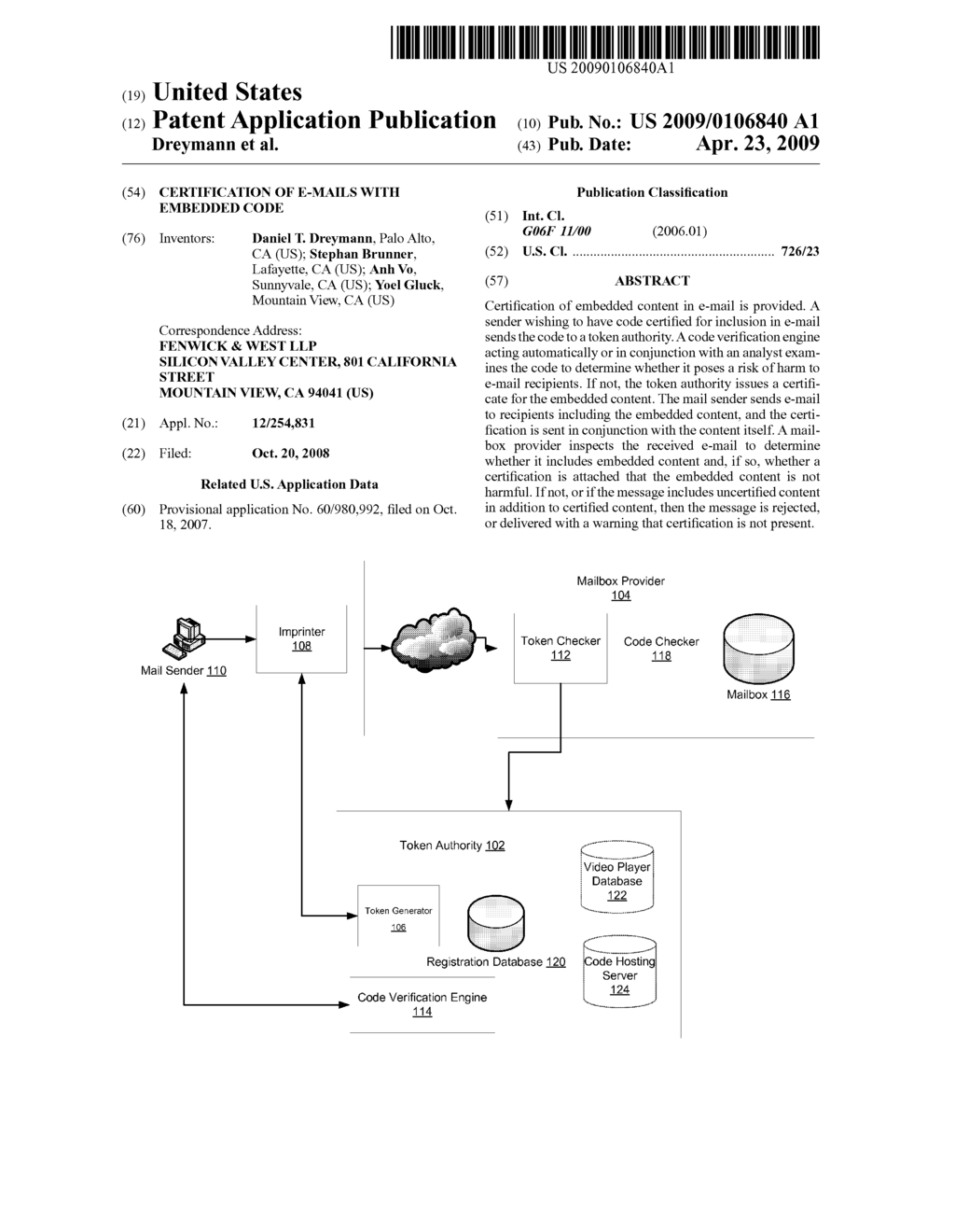 Certification Of E-Mails With Embedded Code - diagram, schematic, and image 01