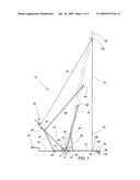 Portable orchard ladder support. diagram and image