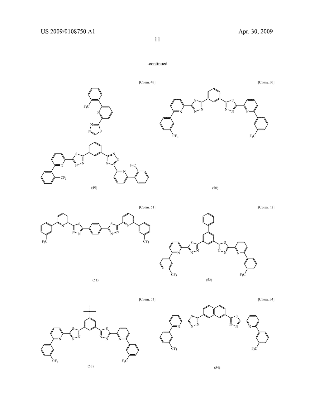 COMPOUND HAVING THIADIAZOLE RING STRUCTURE SUBSTITUTED WITH PYRIDYL GROUP AND ORGANIC ELECTROLUMINESCENT DEVICE - diagram, schematic, and image 17