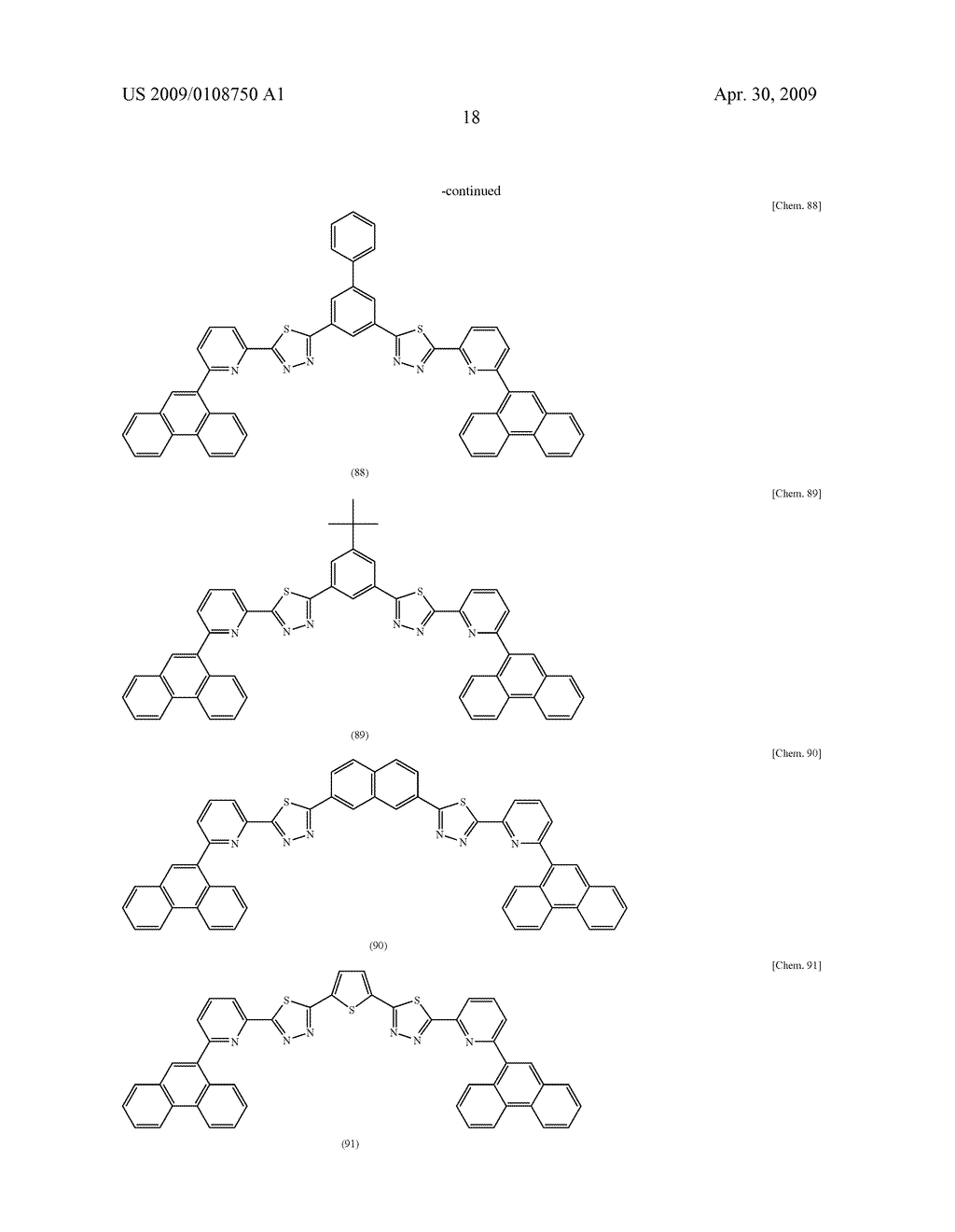 COMPOUND HAVING THIADIAZOLE RING STRUCTURE SUBSTITUTED WITH PYRIDYL GROUP AND ORGANIC ELECTROLUMINESCENT DEVICE - diagram, schematic, and image 24