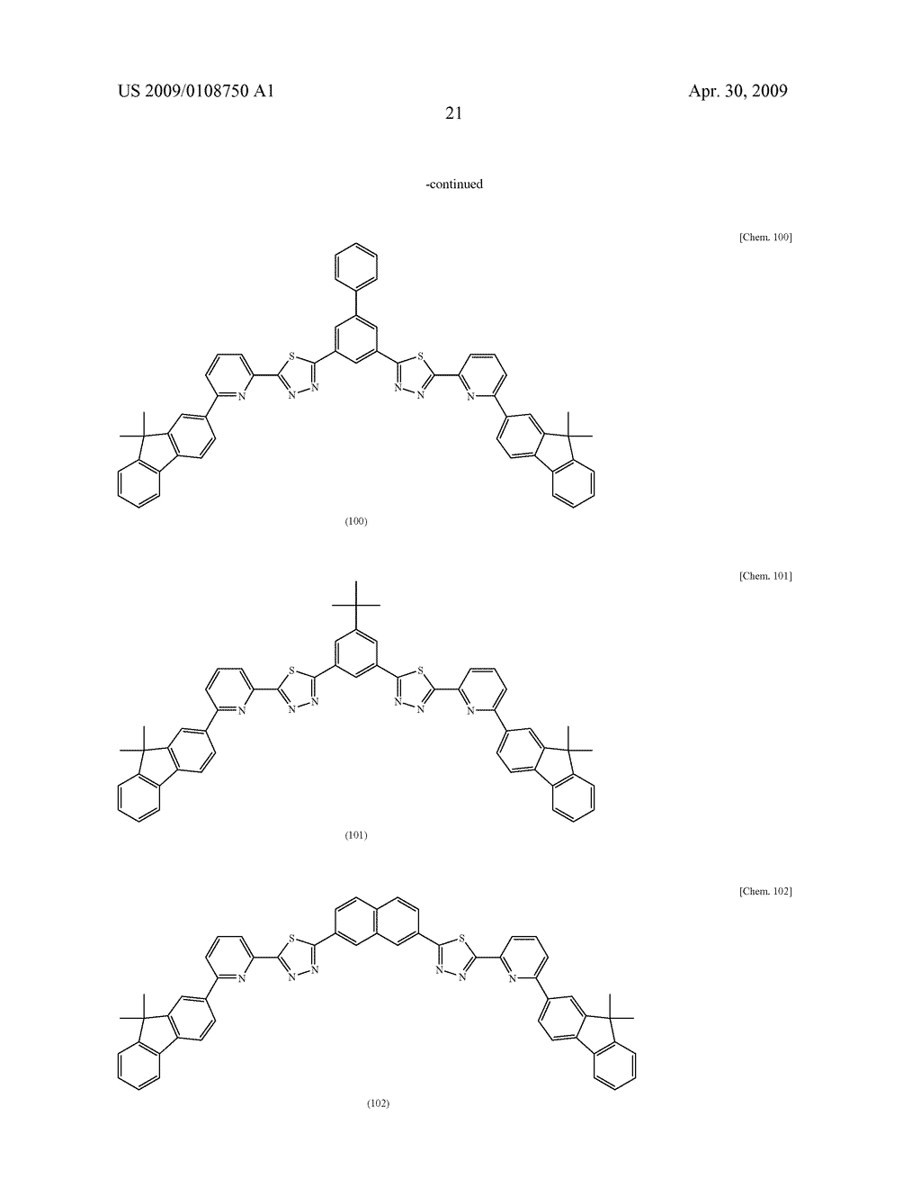 COMPOUND HAVING THIADIAZOLE RING STRUCTURE SUBSTITUTED WITH PYRIDYL GROUP AND ORGANIC ELECTROLUMINESCENT DEVICE - diagram, schematic, and image 27