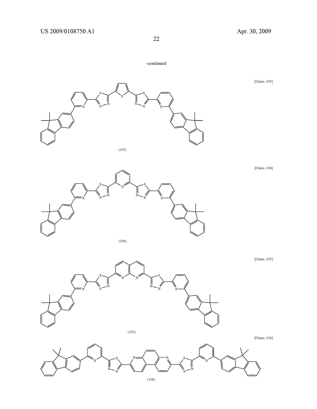 COMPOUND HAVING THIADIAZOLE RING STRUCTURE SUBSTITUTED WITH PYRIDYL GROUP AND ORGANIC ELECTROLUMINESCENT DEVICE - diagram, schematic, and image 28
