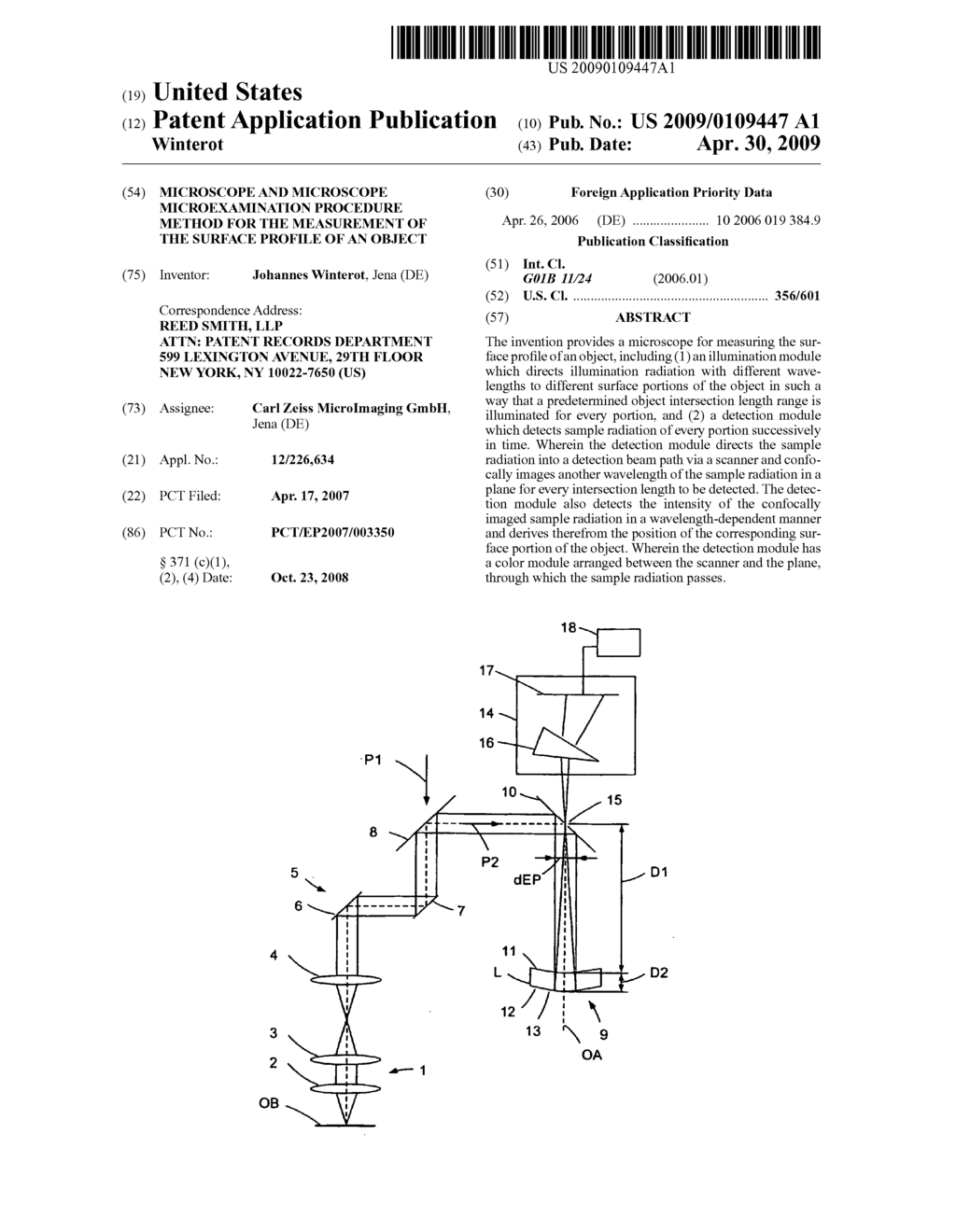 Microscope and Microscope Microexamination Procedure Method for the Measurement of the Surface Profile of an Object - diagram, schematic, and image 01