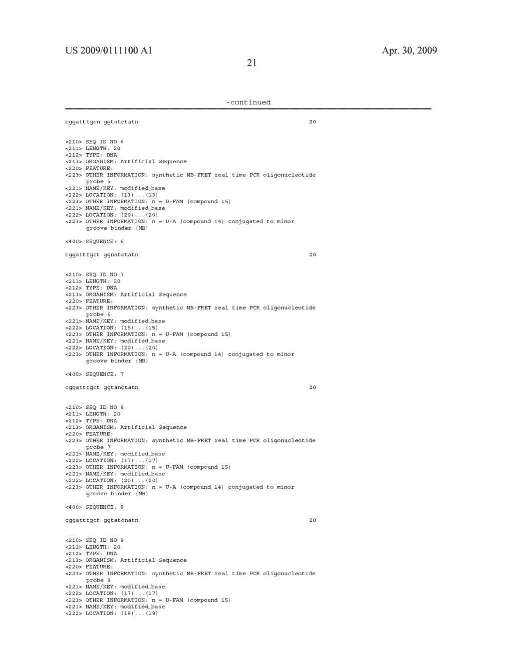 MINOR GROOVE BINDER - ENERGY TRANSFER OLIGONUCLEOTIDES AND METHODS FOR THEIR USE - diagram, schematic, and image 31