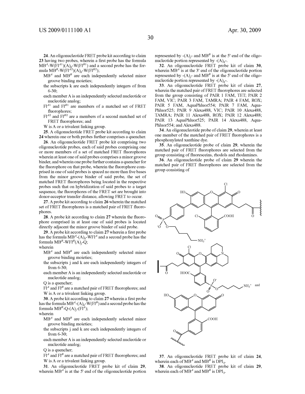 MINOR GROOVE BINDER - ENERGY TRANSFER OLIGONUCLEOTIDES AND METHODS FOR THEIR USE - diagram, schematic, and image 40