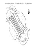 ABSORBENT ARTICLE INCLUDING AN ABSORBENT LAYER HAVING A PLURALITY OF SPACED BEAM ELEMENTS diagram and image