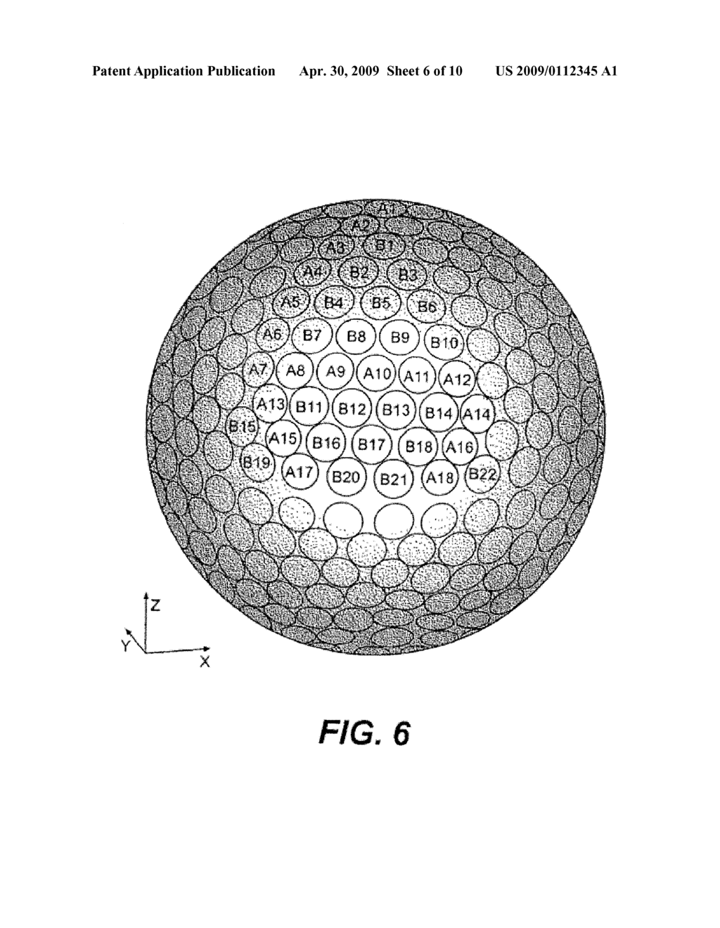 DIMPLED GOLF BALL AND DIMPLE DISTRIBUTING METHOD - diagram, schematic, and image 07