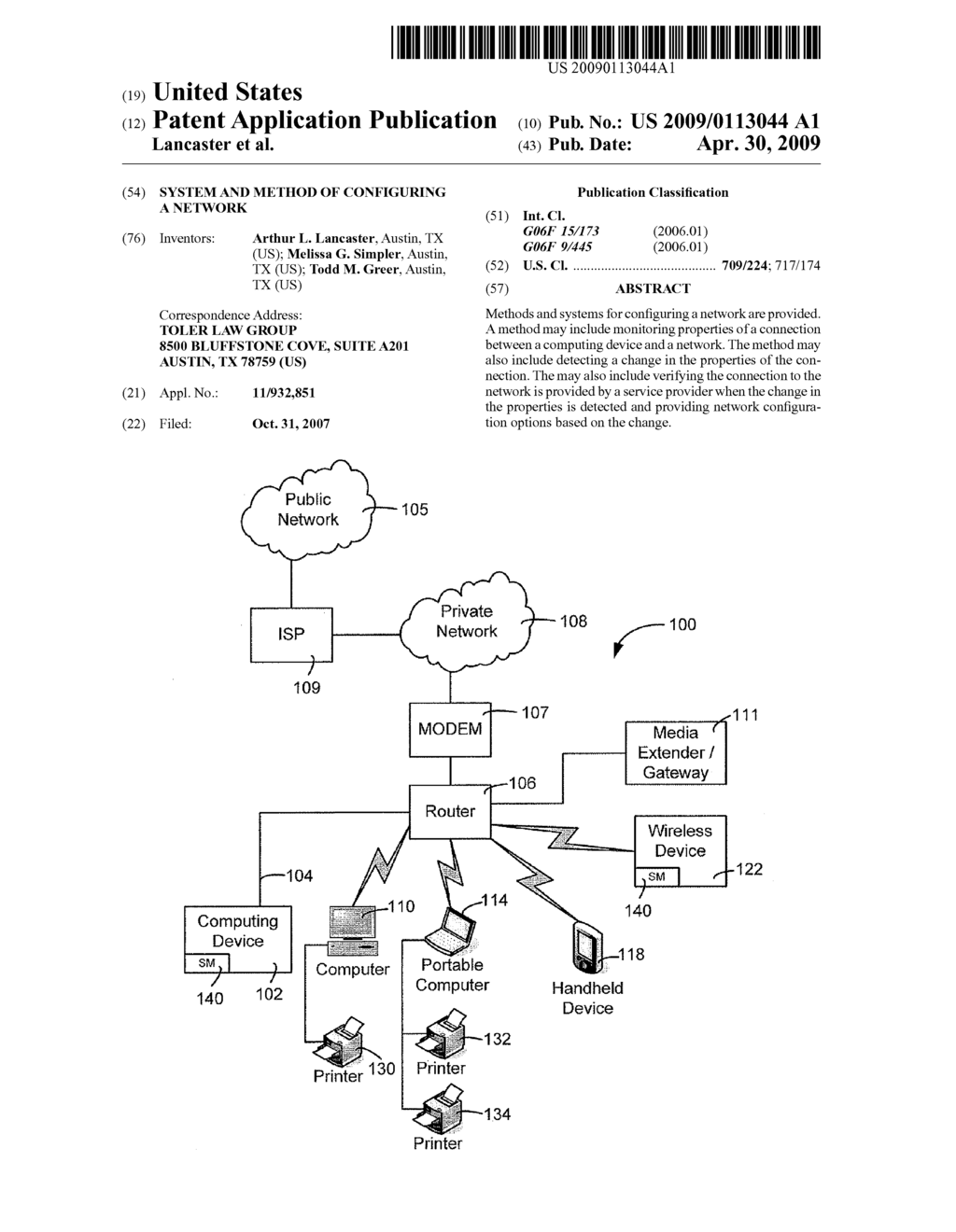 SYSTEM AND METHOD OF CONFIGURING A NETWORK - diagram, schematic, and image 01