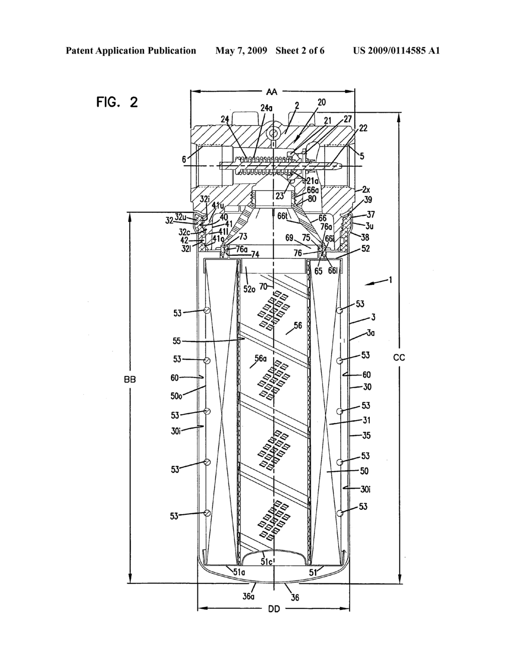 Liquid filter arrangement; components; and, methods - diagram, schematic, and image 03