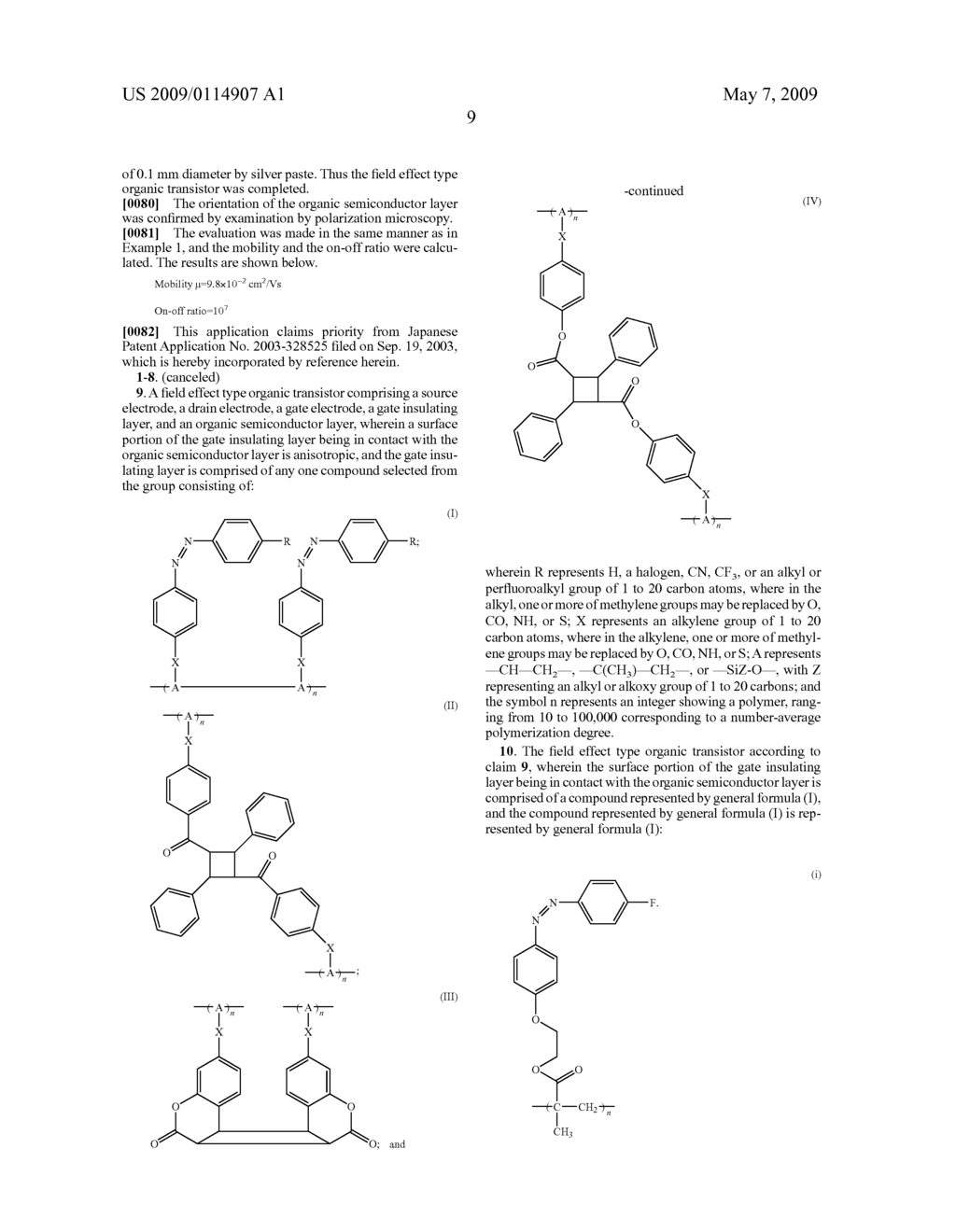 FIELD EFFECT TYPE ORGANIC TRANSISTOR AND PROCESS FOR PRODUCTION THEREOF - diagram, schematic, and image 11