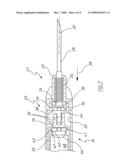 Retractable needle device diagram and image