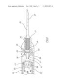 Retractable needle device diagram and image