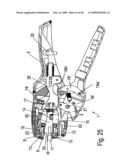 Insulation stripping tool with displaceable knife carrier means diagram and image