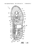 Shoe with retractable motorized wheels diagram and image