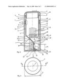 DEVICE FOR THE PACKAGING AND DISPENSING OF SOLID SHAPED BODIES, ESPECIALLY ORAL TABLETS OR AND CAPSULES diagram and image