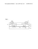 BOARD ADAPTED TO MOUNT AN ELECTRONIC DEVICE, SEMICONDUCTOR MODULE AND MANUFACTURING METHOD THEREFORE, AND PORTABLE DEVICE diagram and image