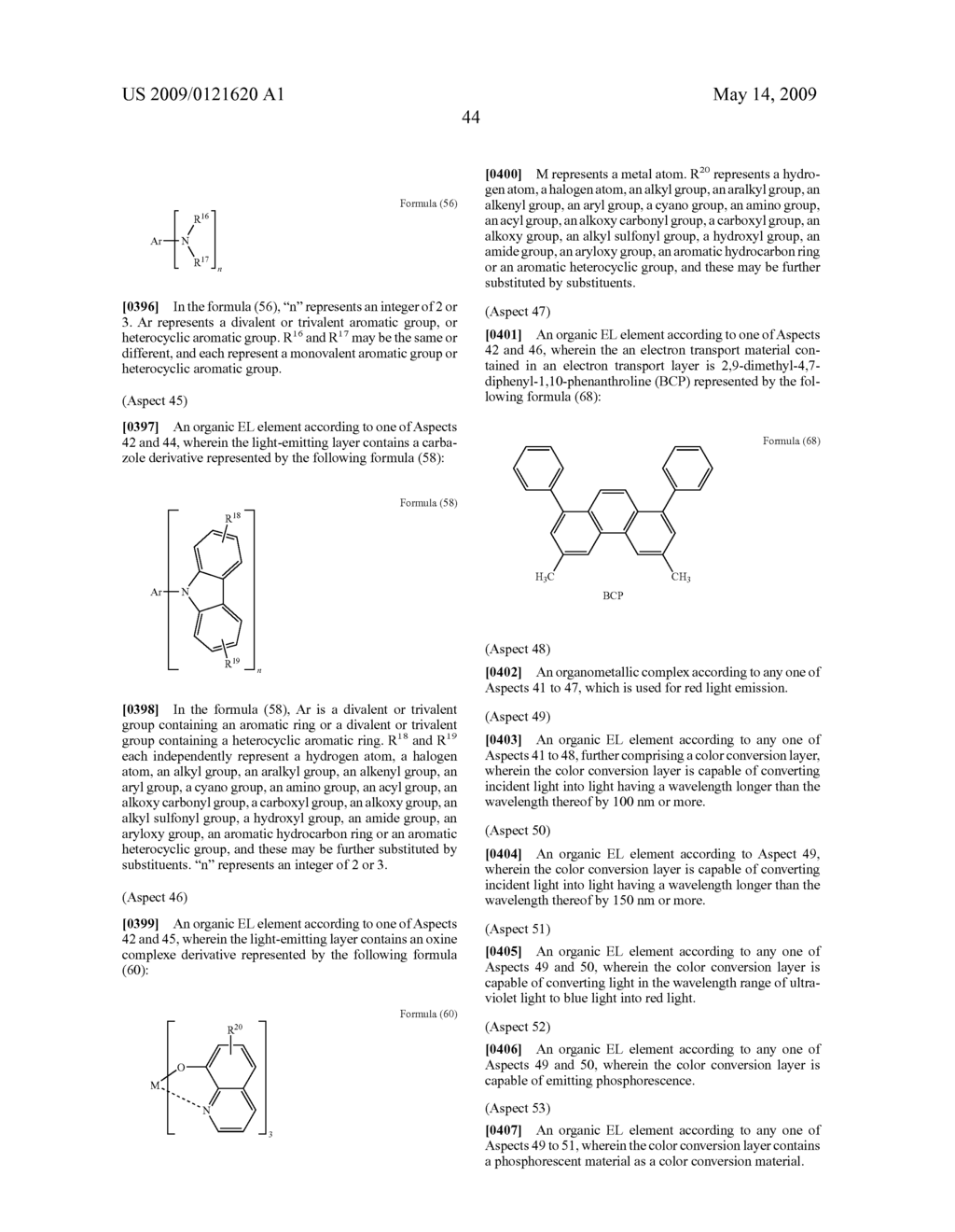 ORGANOMETALLIC COMPLEX, ORGANIC EL ELEMENT AND ORGANIC EL DISPLAY - diagram, schematic, and image 75