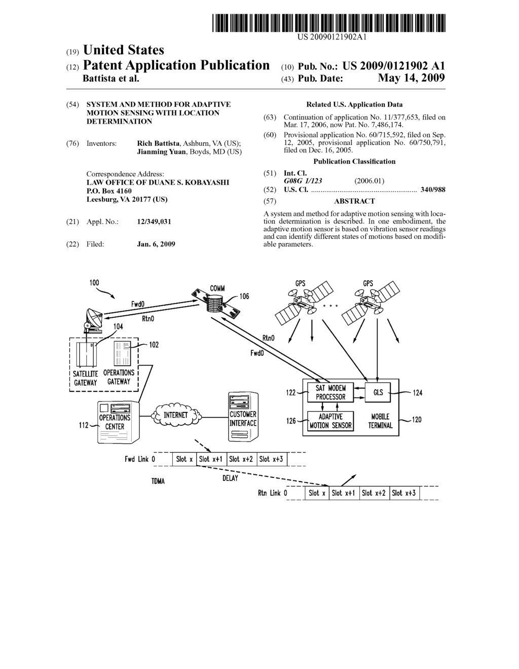 SYSTEM AND METHOD FOR ADAPTIVE MOTION SENSING WITH LOCATION DETERMINATION - diagram, schematic, and image 01