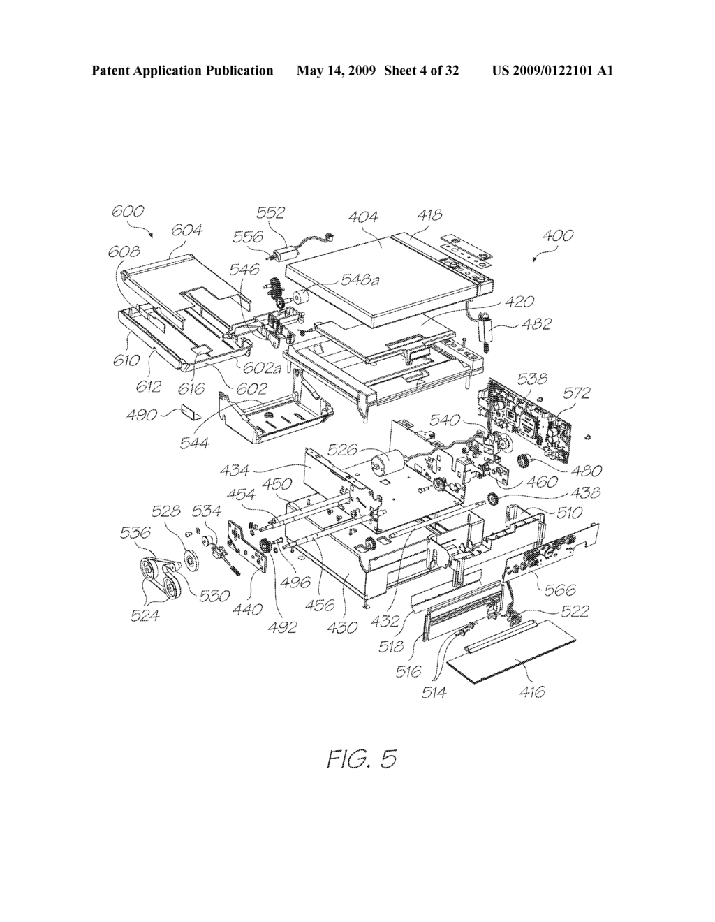 PRINTHEAD CAPPING ARRANGEMENT WITH PIVOTABLE SHAFT MOUNTS - diagram, schematic, and image 05