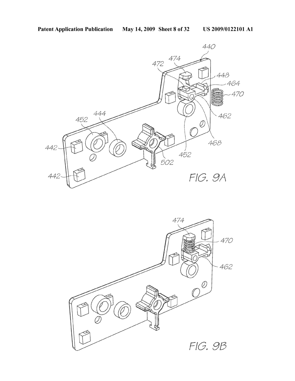 PRINTHEAD CAPPING ARRANGEMENT WITH PIVOTABLE SHAFT MOUNTS - diagram, schematic, and image 09