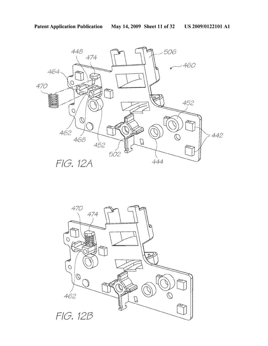 PRINTHEAD CAPPING ARRANGEMENT WITH PIVOTABLE SHAFT MOUNTS - diagram, schematic, and image 12