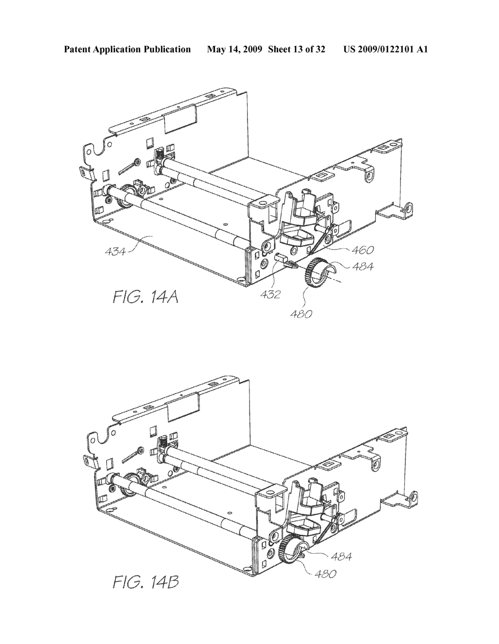 PRINTHEAD CAPPING ARRANGEMENT WITH PIVOTABLE SHAFT MOUNTS - diagram, schematic, and image 14