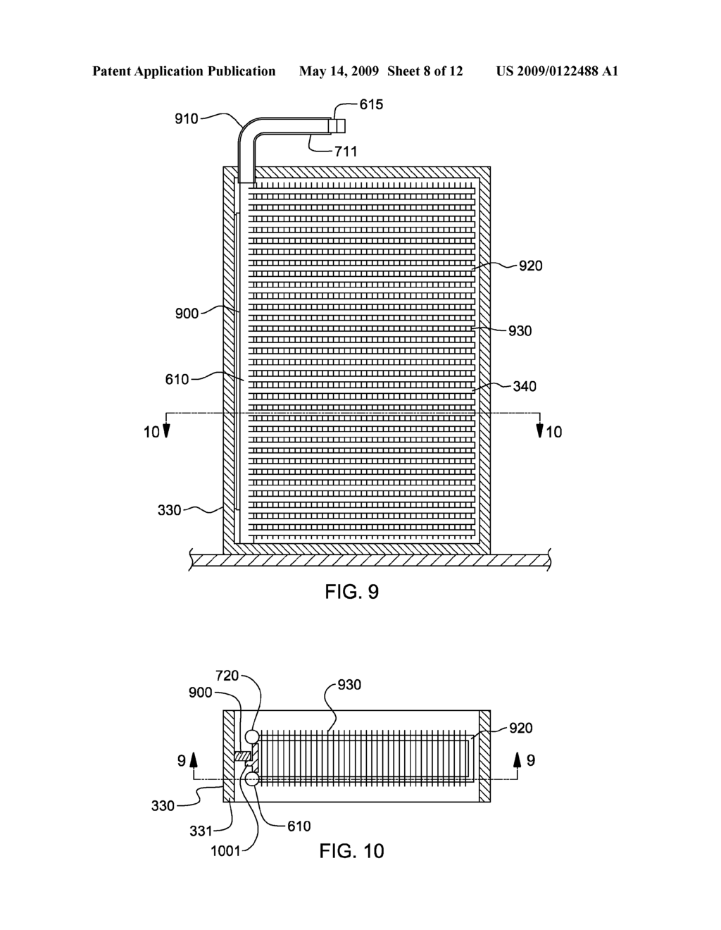 APPARATUS FOR FACILITATING COOLING OF AN ELECTRONICS RACK THROUGH THE USE OF AN AIR-TO-LIQUID HEAT EXCHANGER - diagram, schematic, and image 09