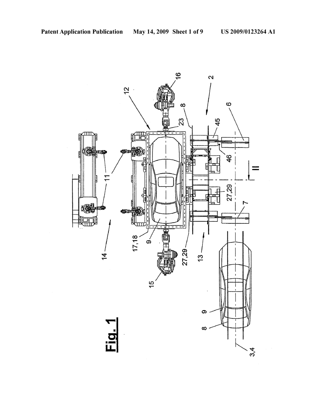 HANDLING DEVICE AND PROCESS FOR THE MULTIAXIAL HANDLING AND GUIDING OF WORKPIECES ARRANGED ON A CARRYING MEANS - diagram, schematic, and image 02