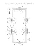 HANDLING DEVICE AND PROCESS FOR THE MULTIAXIAL HANDLING AND GUIDING OF WORKPIECES ARRANGED ON A CARRYING MEANS diagram and image