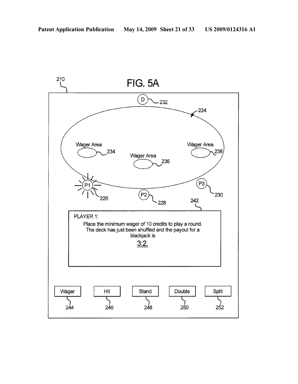 GAMING SYSTEM, GAMING DEVICE, AND METHOD PROVIDING A CARD GAME WITH PAYOUTS BASED ON ODDS OF ACHIEVING CERTAIN EVENTS - diagram, schematic, and image 22