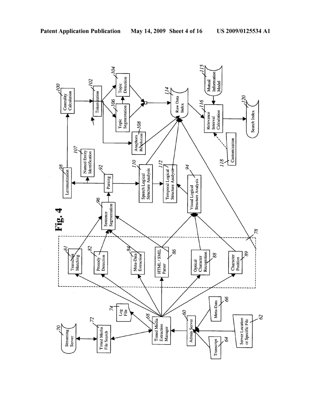 Method and System for Indexing and Searching Timed Media Information Based Upon Relevance Intervals - diagram, schematic, and image 05