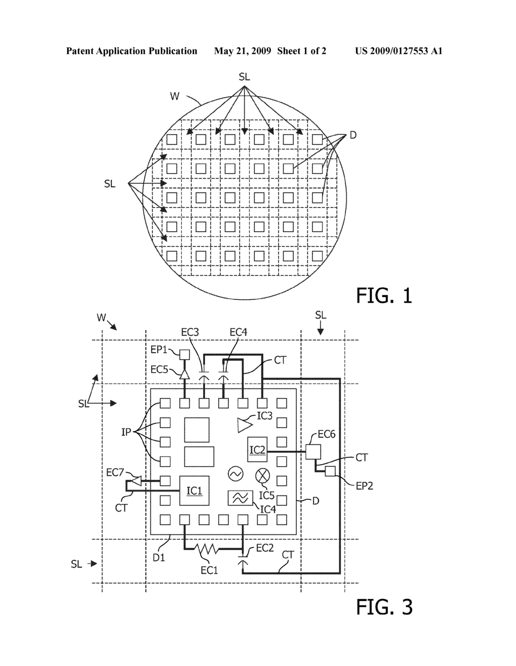 WAFER WITH SCRIBE LANES COMPRISING EXTERNAL PADS AND/OR ACTIVE CIRCUITS FOR DIE TESTING - diagram, schematic, and image 02