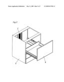 Retracting device for a drawer diagram and image