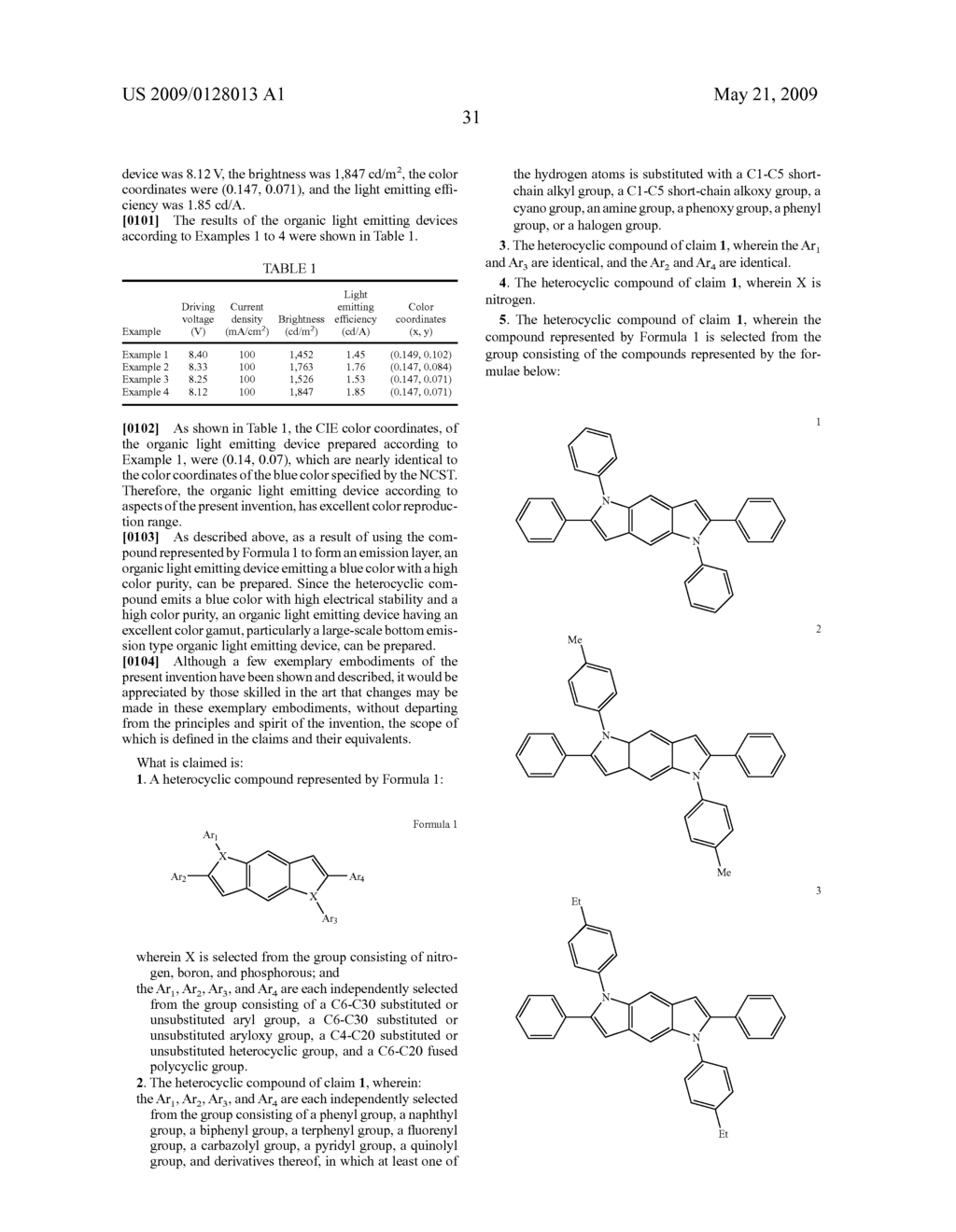 Heterocyclic compound and an organic light emitting device comprising the same - diagram, schematic, and image 34