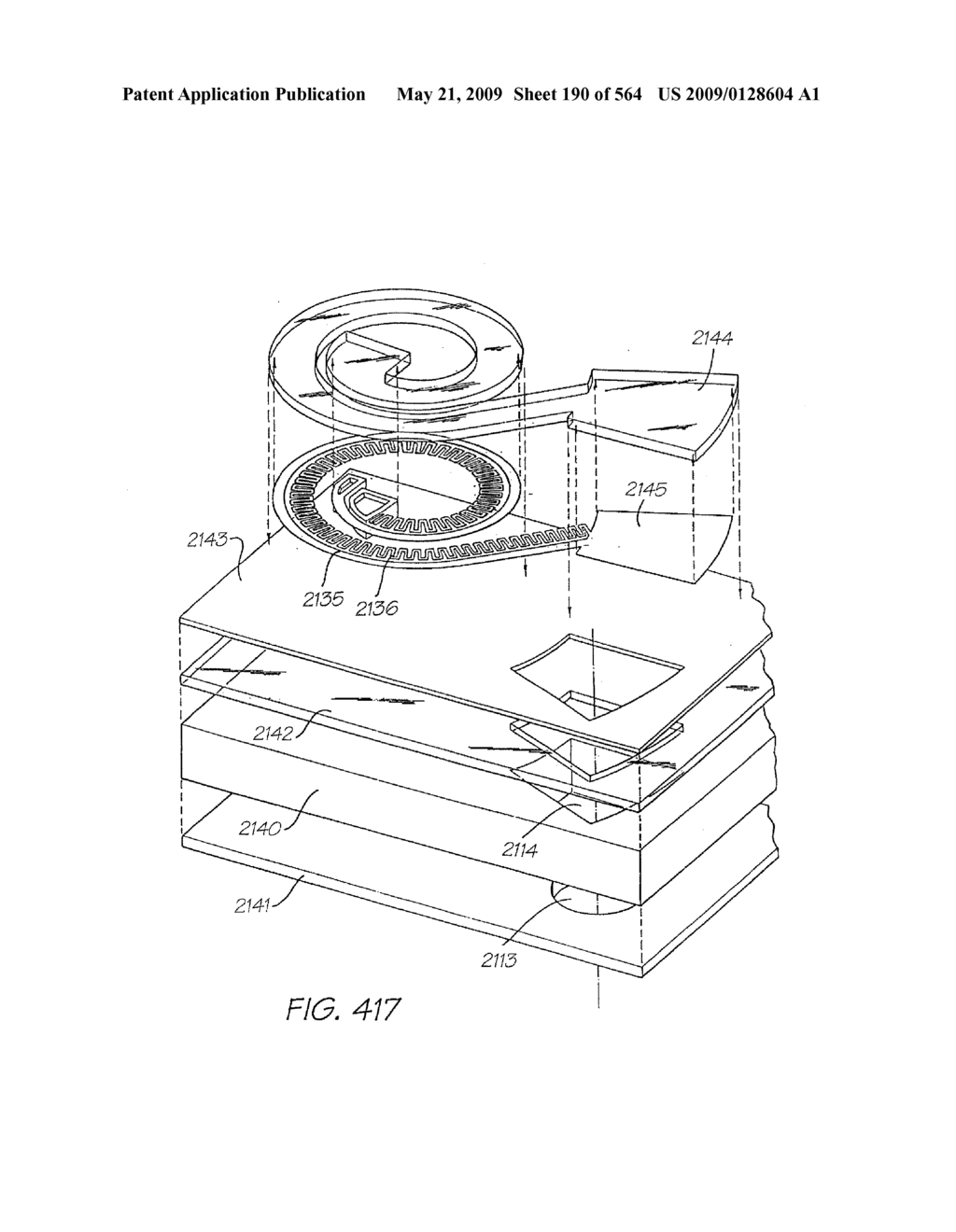 INKJET NOZZLE WITH PADDLE LAYER SANDWICHED BETWEEN FIRST AND SECOND WAFERS - diagram, schematic, and image 191