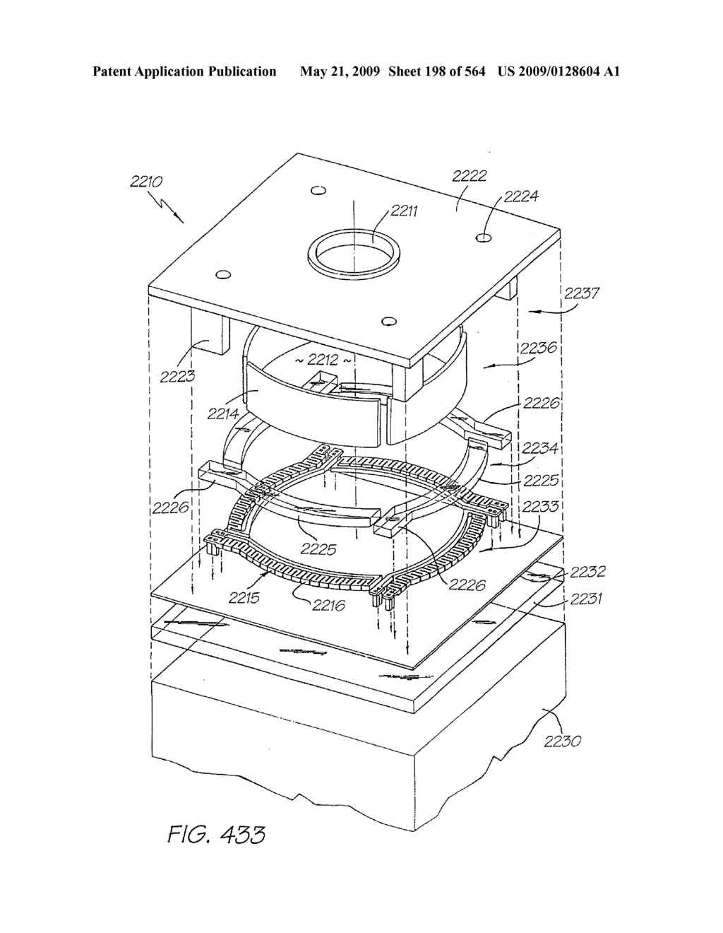 INKJET NOZZLE WITH PADDLE LAYER SANDWICHED BETWEEN FIRST AND SECOND WAFERS - diagram, schematic, and image 199