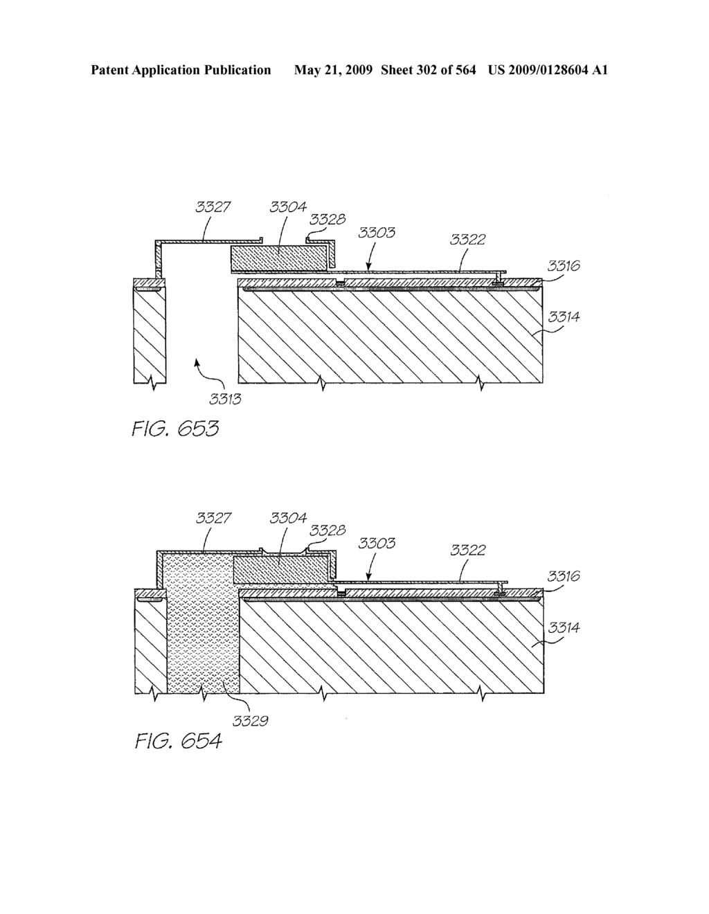 INKJET NOZZLE WITH PADDLE LAYER SANDWICHED BETWEEN FIRST AND SECOND WAFERS - diagram, schematic, and image 303