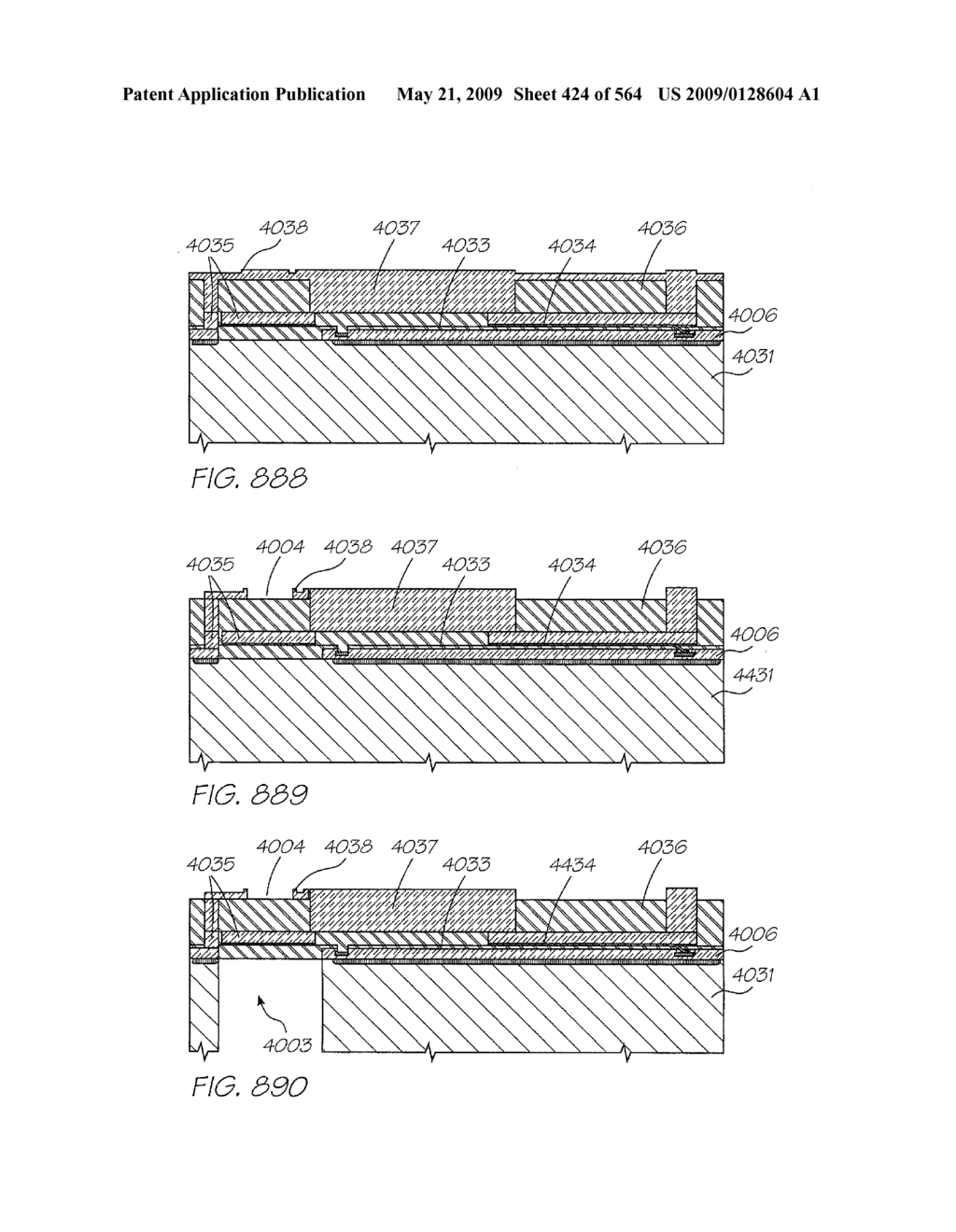 INKJET NOZZLE WITH PADDLE LAYER SANDWICHED BETWEEN FIRST AND SECOND WAFERS - diagram, schematic, and image 425