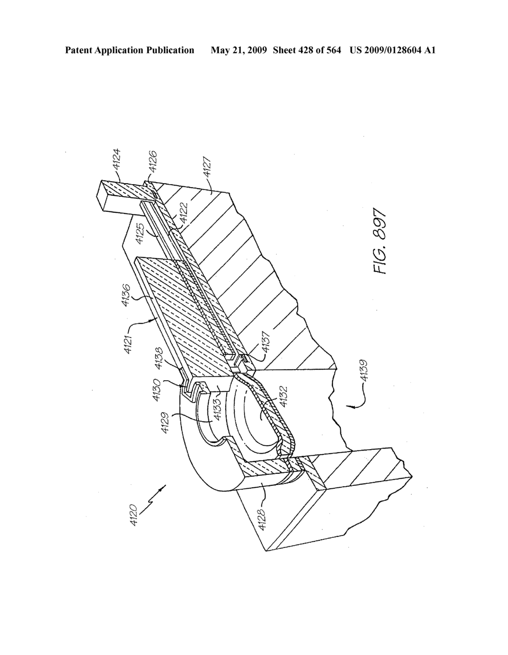 INKJET NOZZLE WITH PADDLE LAYER SANDWICHED BETWEEN FIRST AND SECOND WAFERS - diagram, schematic, and image 429